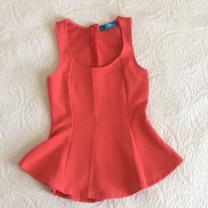 Coral Peplum Top